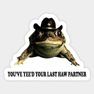 You Just Yee'd Your Last Haw Shirt. Cowboy Frog Meme T-shirt Gift Idea. Wild West Tshirt Present. Trendy Sticker